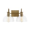 Capital Lighting Aged Brass 100W 2-Light Medium Vanity Fixture 