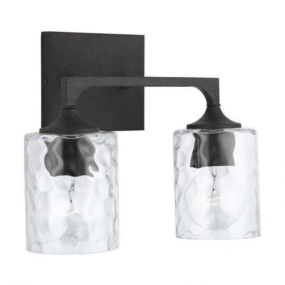 Capital Lighting Black Iron 100W Medium Vanity Fixture in Black Iron 