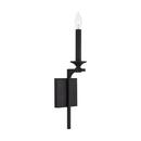 60 W 1 Light 17 in. Wall Sconce in Black Iron
