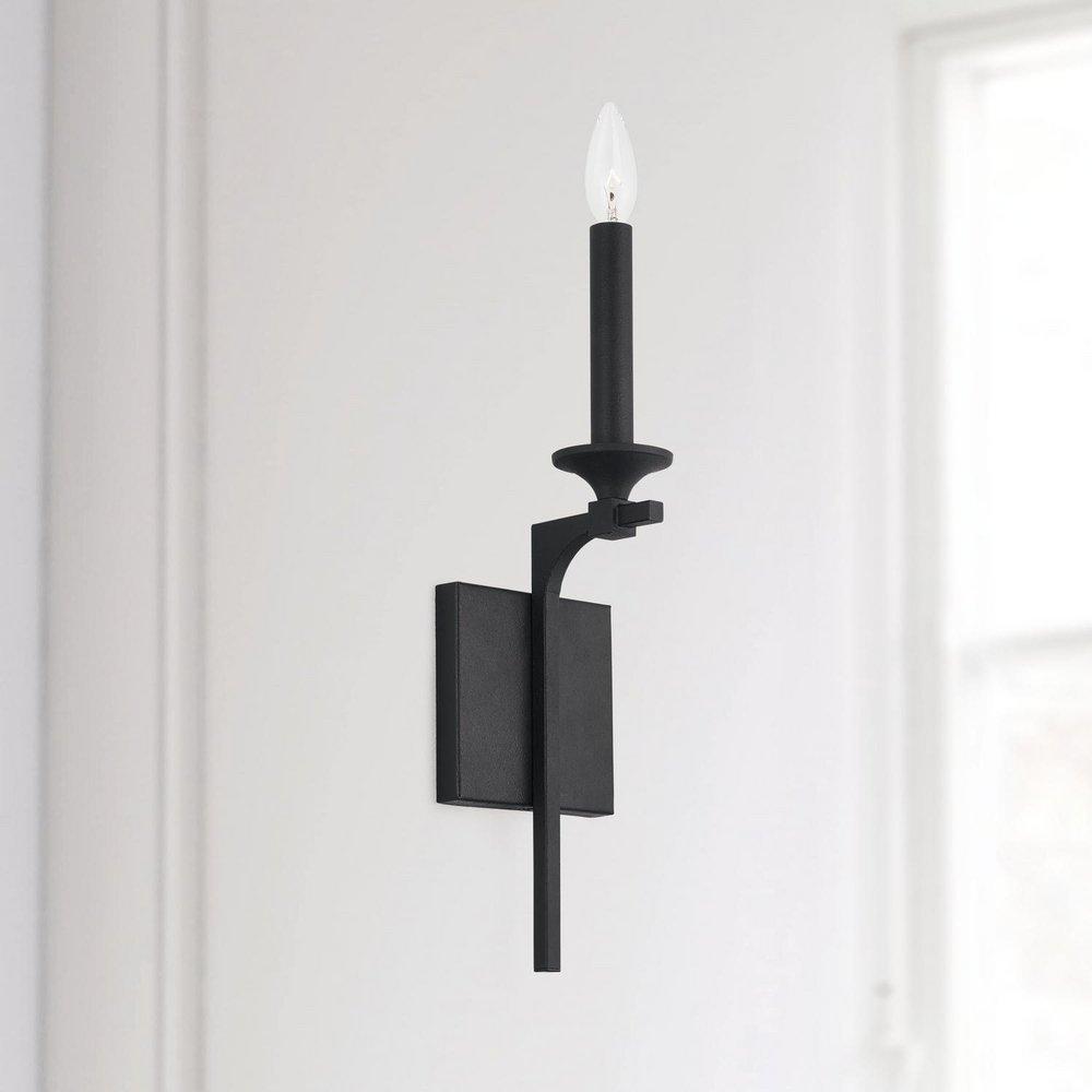 HomePlace by Capital Lighting Black Iron 60 W 1 Light 17 in. Wall Sconce 