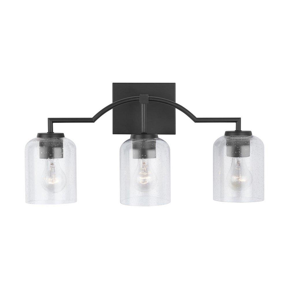 HomePlace by Capital Lighting Matte Black 100W 3-Light Medium Vanity Fixture 