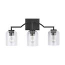 HomePlace by Capital Lighting Matte Black 100W 3-Light Medium Vanity Fixture 