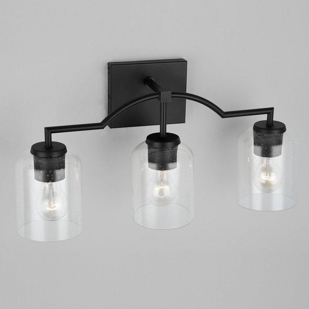 HomePlace by Capital Lighting Matte Black 100W 3-Light Medium Vanity Fixture 