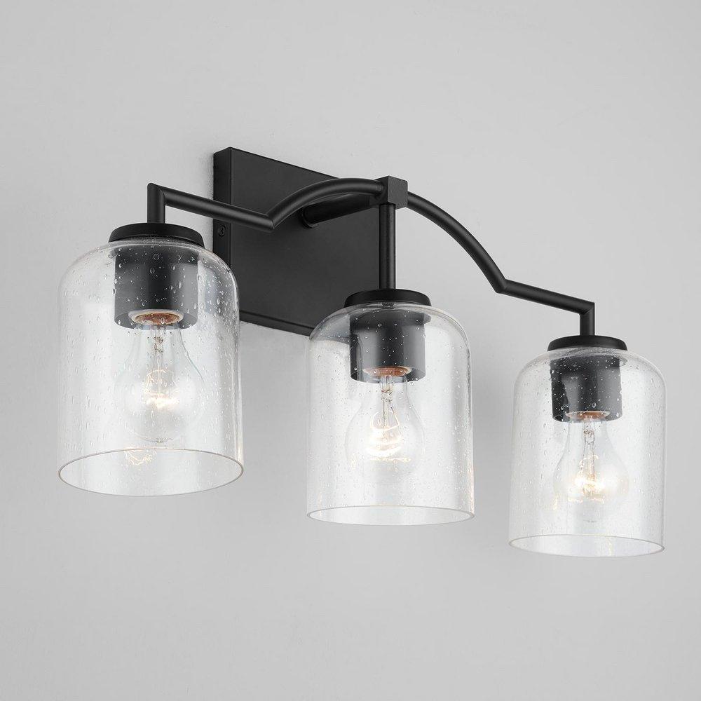 HomePlace by Capital Lighting Matte Black 100W 3-Light Medium Vanity Fixture 