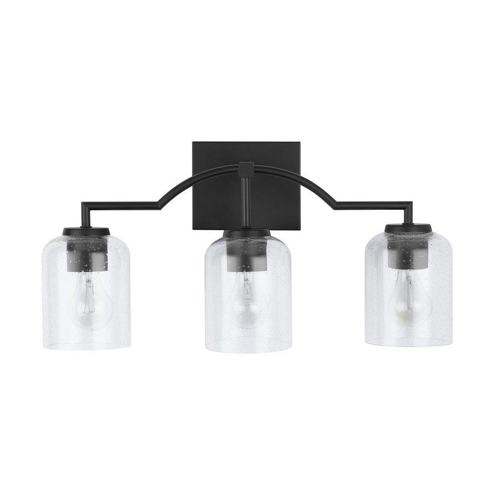 HomePlace by Capital Lighting Matte Black 100W 3-Light Medium Vanity Fixture 