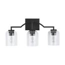 HomePlace by Capital Lighting Matte Black 100W 3-Light Medium Vanity Fixture 