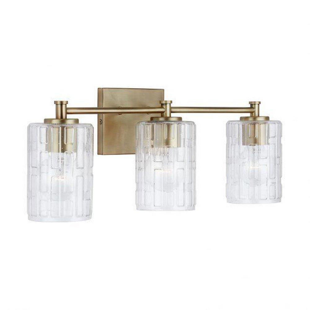 Capital Lighting Aged Brass 100W 3-Light Medium Vanity Fixture 