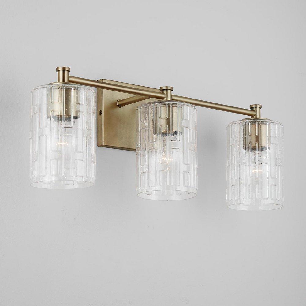 Capital Lighting Aged Brass 100W 3-Light Medium Vanity Fixture 