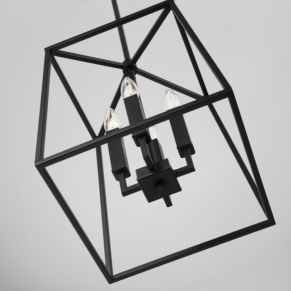 Capital Lighting Matte Black 60W 4-Light Candelabra E-12 Foyer Lighting 