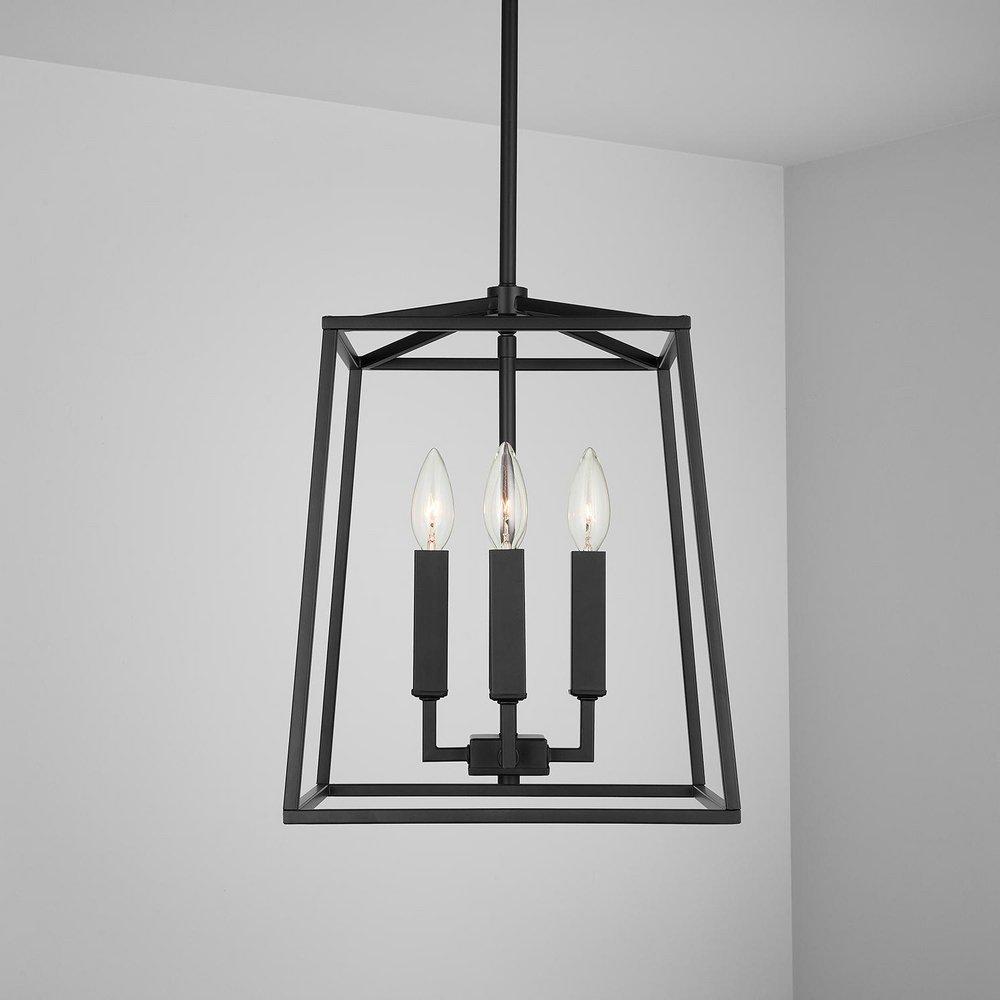 Capital Lighting Matte Black 60W 4-Light Candelabra E-12 Foyer Lighting 