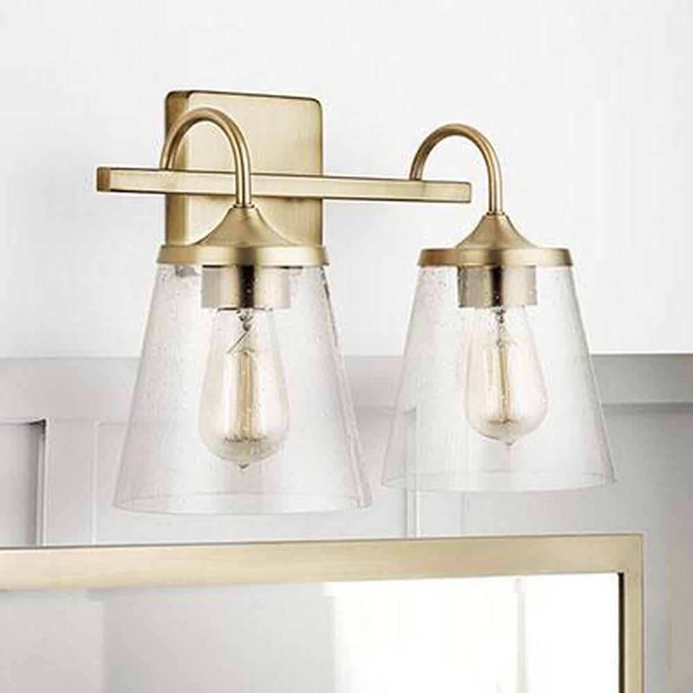Capital Lighting Aged Brass 100W 2-Light Medium E-26 Vanity Fixture 