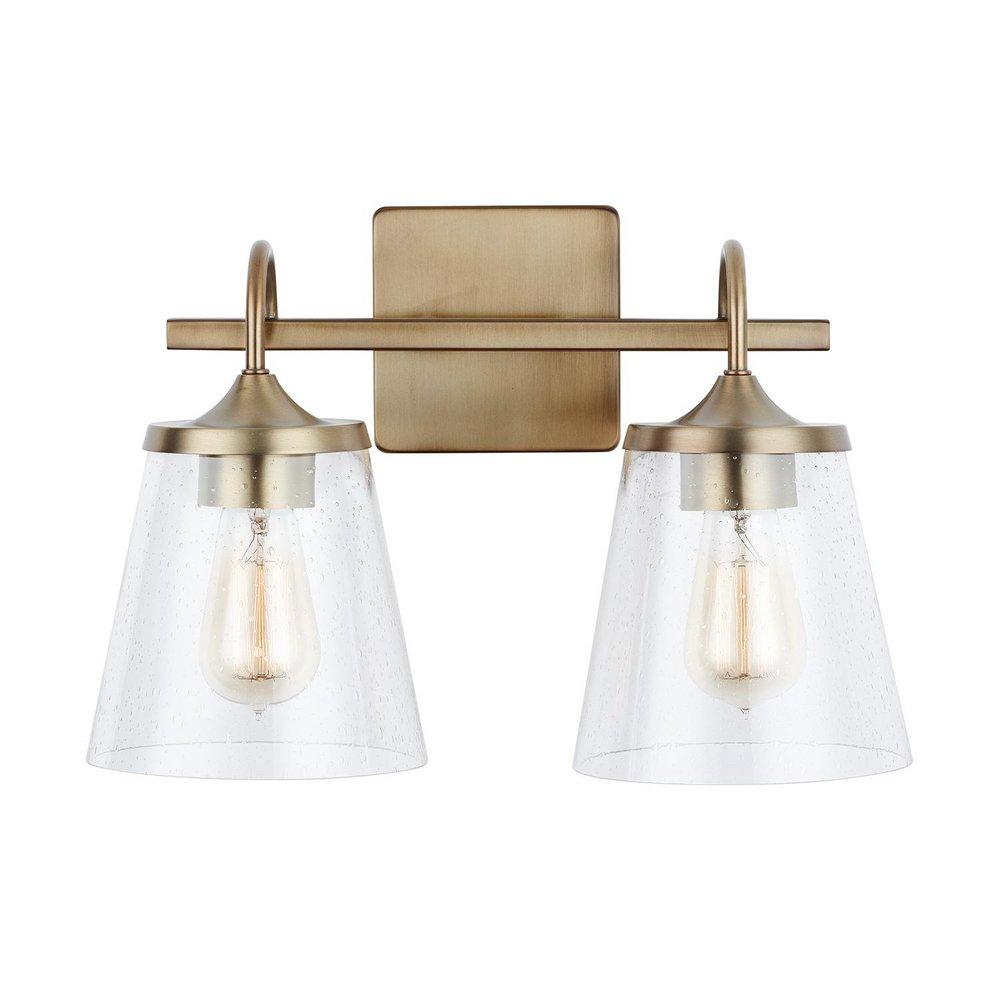Capital Lighting Aged Brass 100W 2-Light Medium E-26 Vanity Fixture 