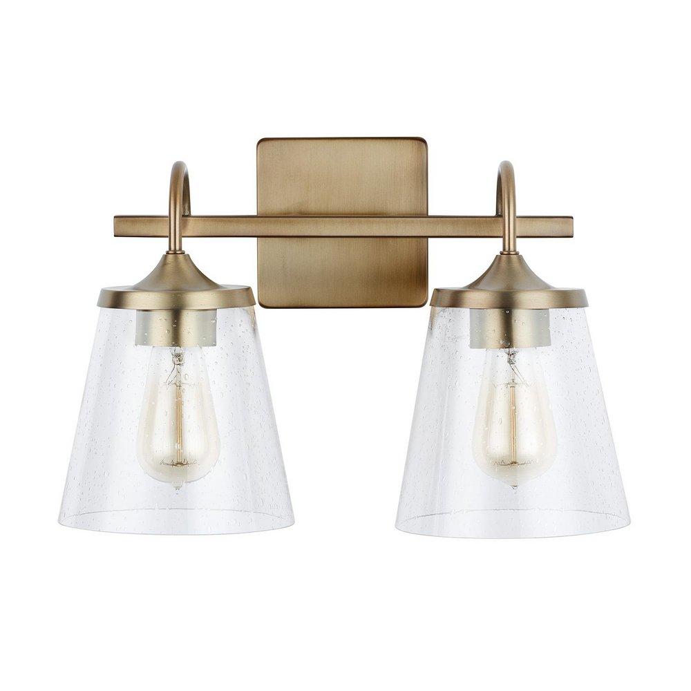 Capital Lighting Aged Brass 100W 2-Light Medium E-26 Vanity Fixture 