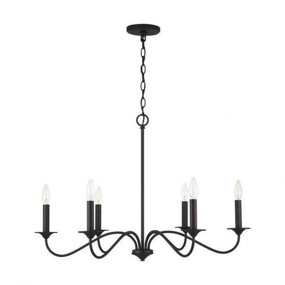 Capital Lighting Black Iron 6 Light 32 in. Chandelier 