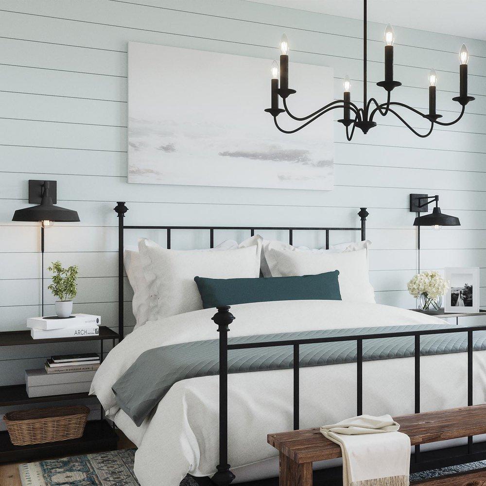 Capital Lighting Black Iron 6 Light 32 in. Chandelier 