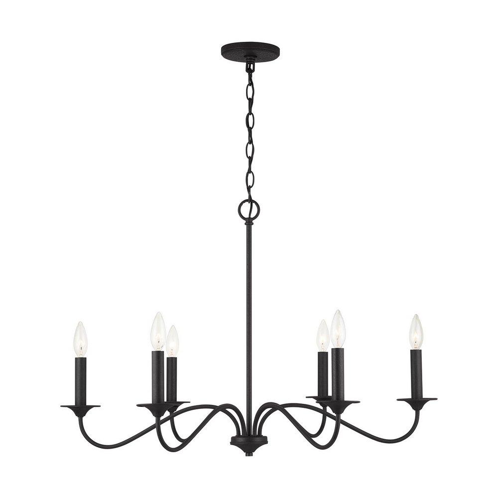 Capital Lighting Black Iron 6 Light 32 in. Chandelier 