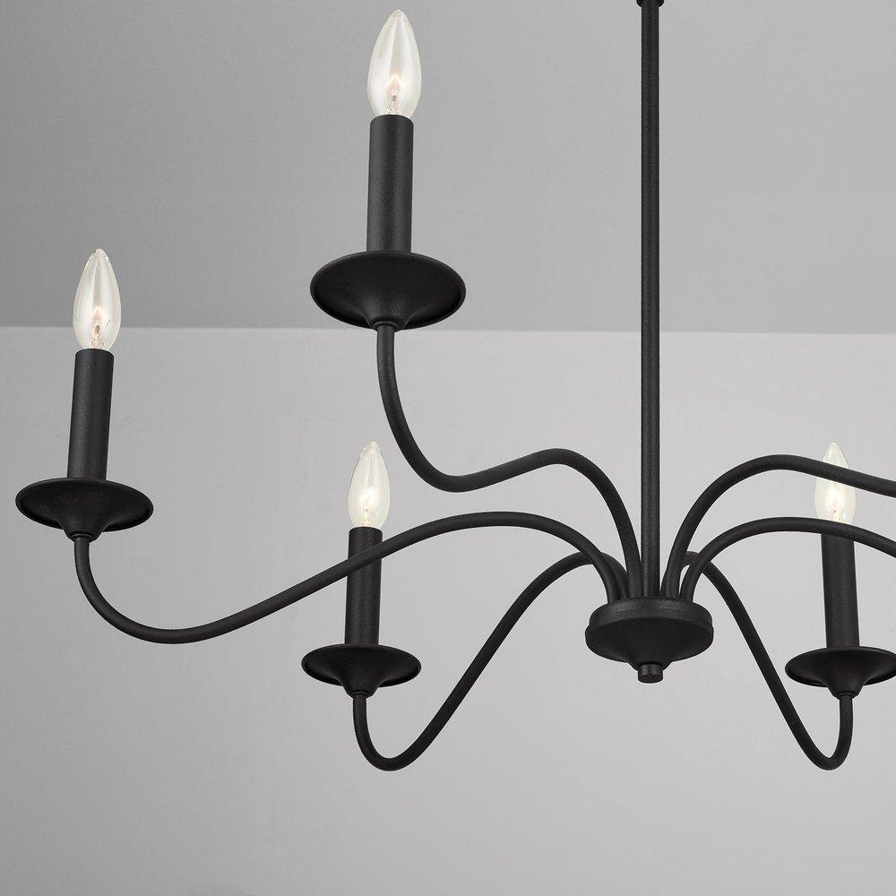 Capital Lighting Black Iron 6 Light 32 in. Chandelier 