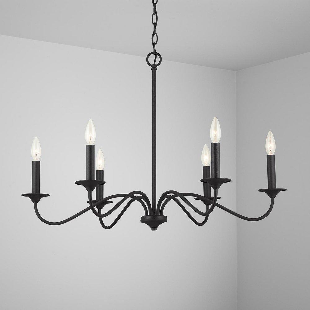 Capital Lighting Black Iron 6 Light 32 in. Chandelier 