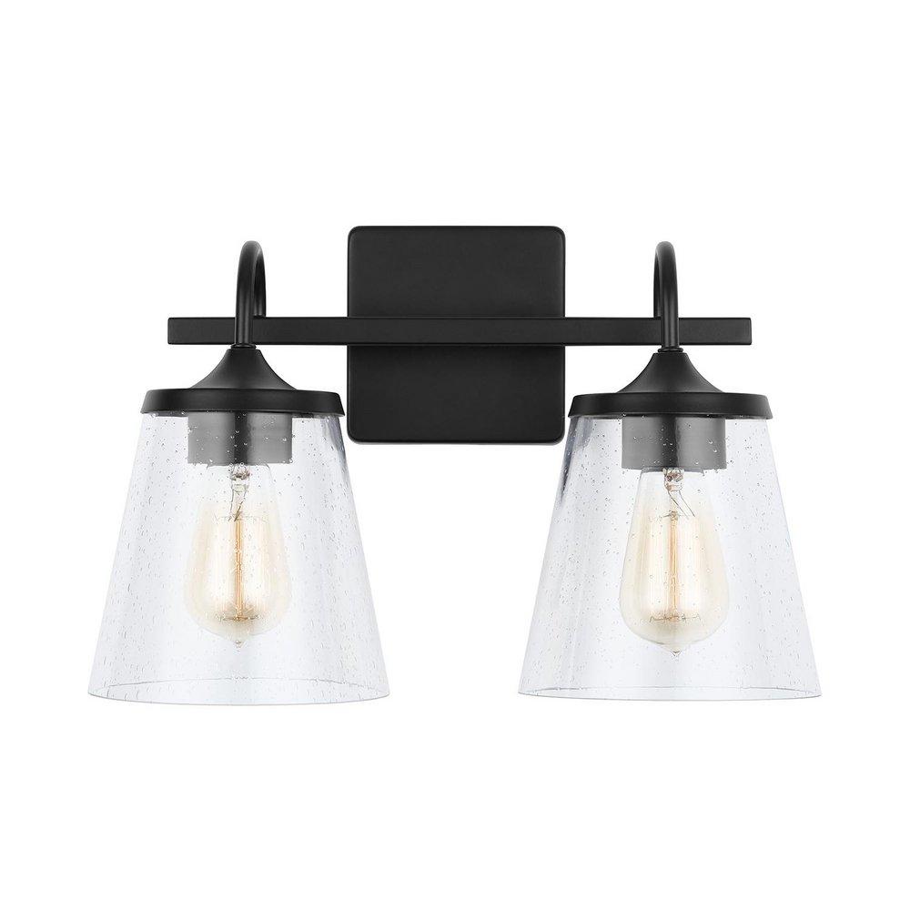 Capital Lighting Matte Black 100W 2-Light Medium Vanity Fixture 