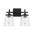 Capital Lighting Matte Black 100W 2-Light Medium Vanity Fixture 