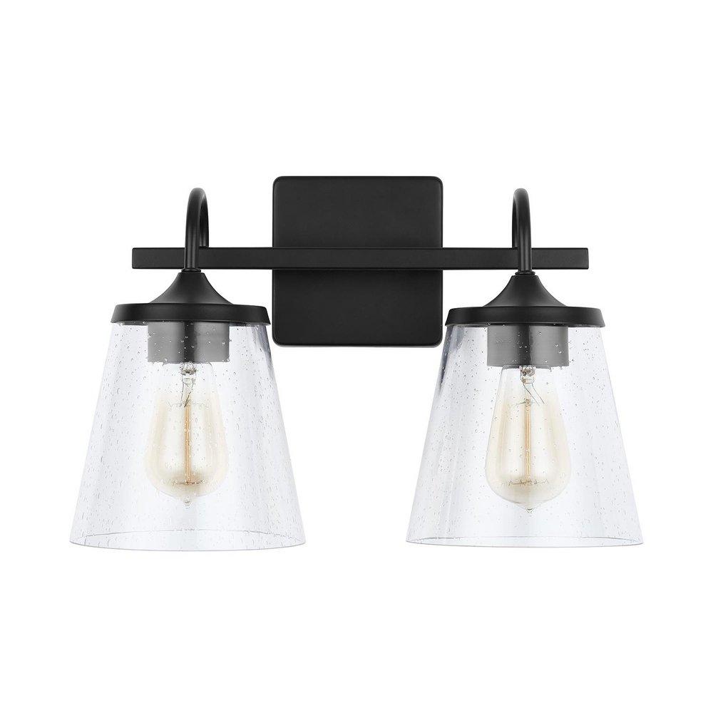 Capital Lighting Matte Black 100W 2-Light Medium Vanity Fixture 