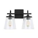 Capital Lighting Matte Black 100W 2-Light Medium Vanity Fixture 