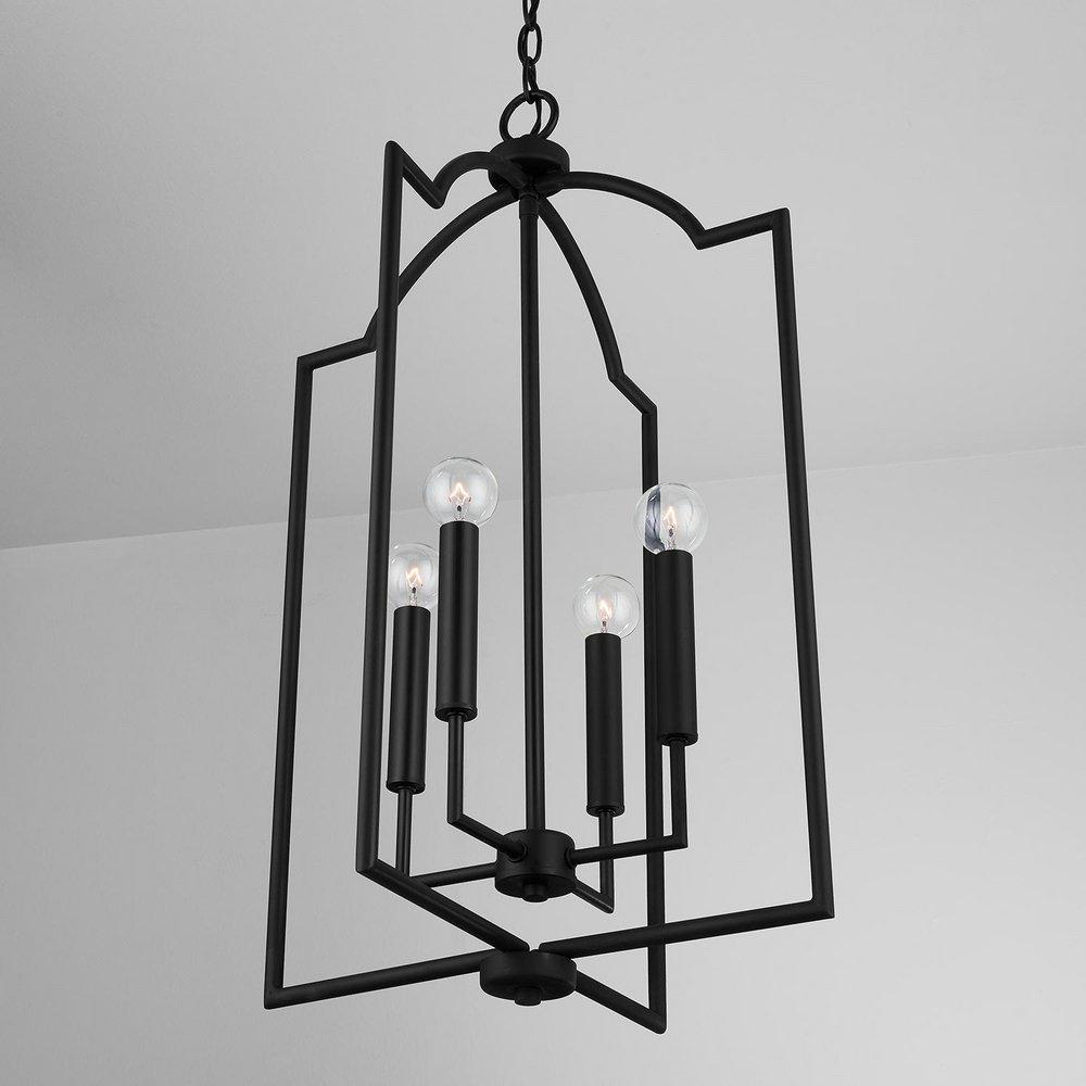 HomePlace by Capital Lighting Matte Black 60W 4-Light Candelabra E-12 Foyer Lighting 