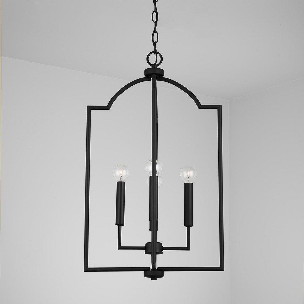 HomePlace by Capital Lighting Matte Black 60W 4-Light Candelabra E-12 Foyer Lighting 