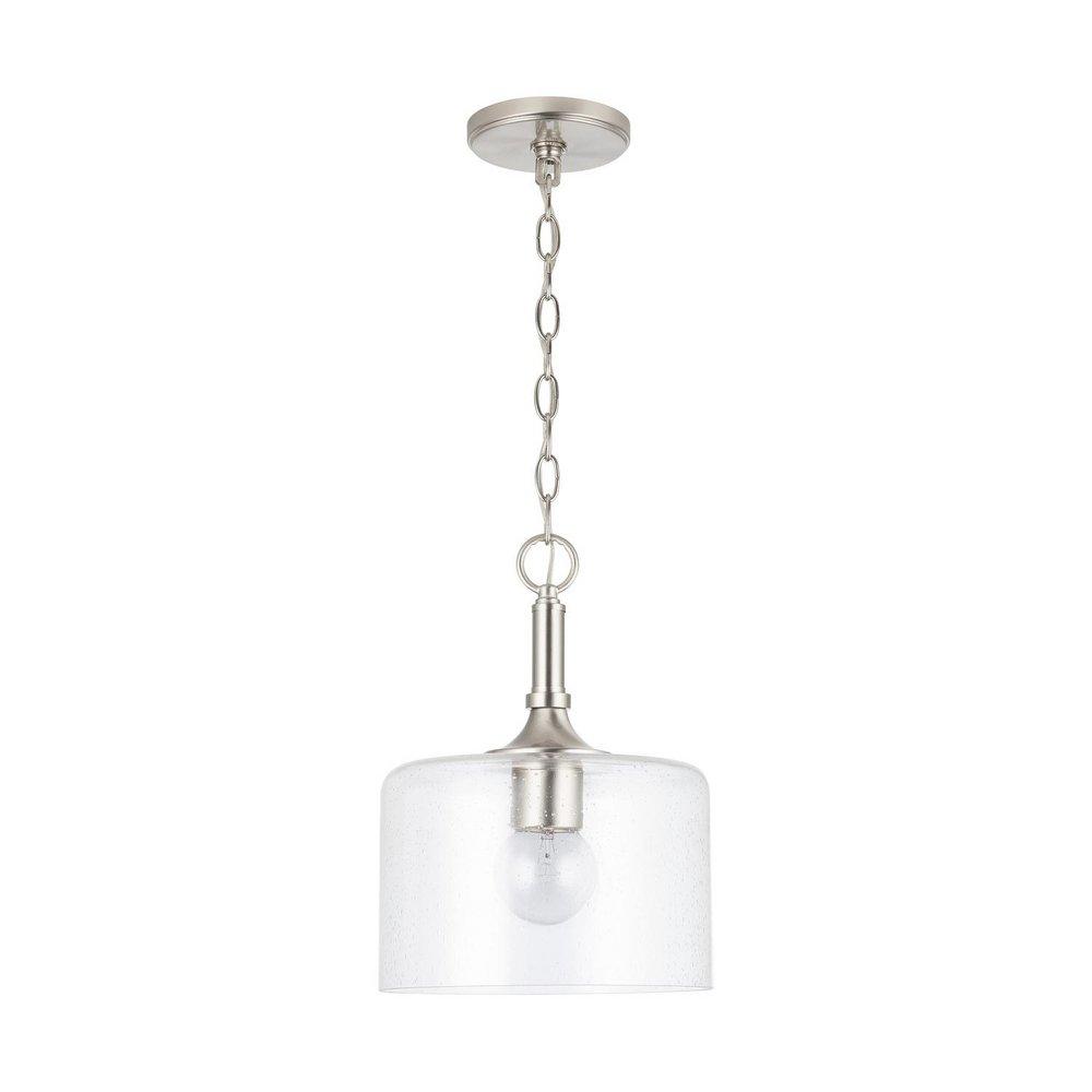 HomePlace by Capital Lighting Brushed Nickel 100 W 1 Light Medium E-26 Incandescent Pendant 