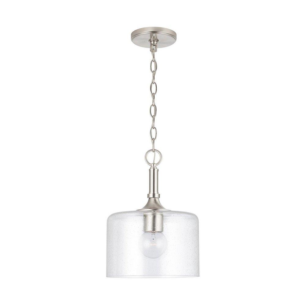 HomePlace by Capital Lighting Brushed Nickel 100 W 1 Light Medium E-26 Incandescent Pendant 