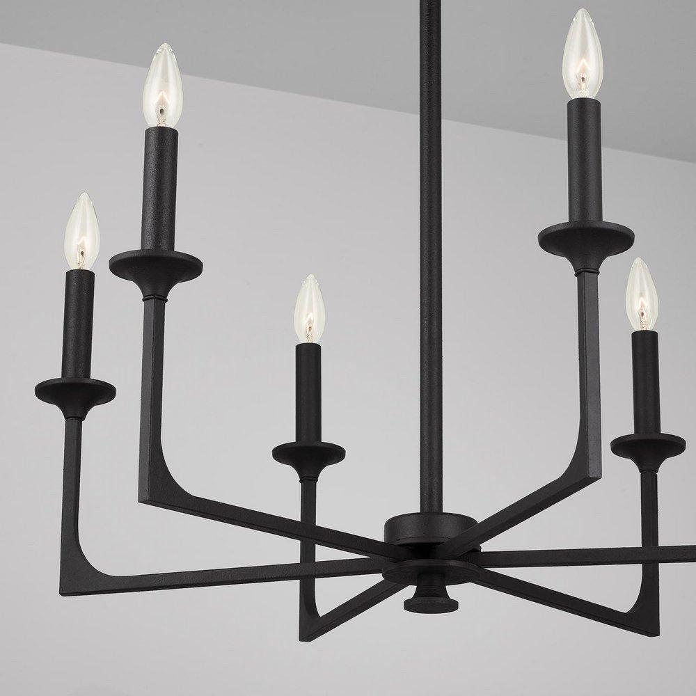 Capital Lighting Black Iron 6 Light 28 in. Chandelier 