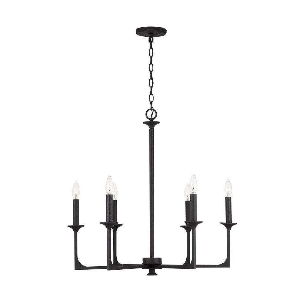 Capital Lighting Black Iron 6 Light 28 in. Chandelier 
