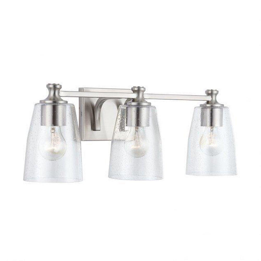 HomePlace by Capital Lighting Brushed Nickel 100W 3-Light Medium Vanity Fixture 