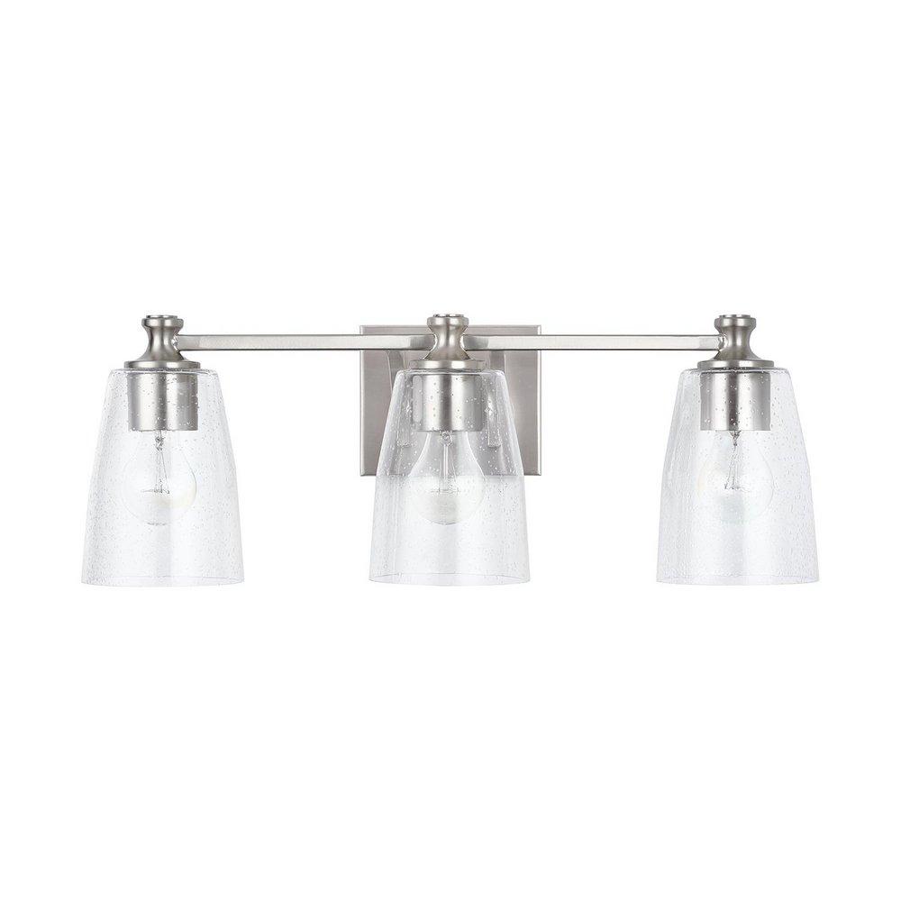 HomePlace by Capital Lighting Brushed Nickel 100W 3-Light Medium Vanity Fixture 
