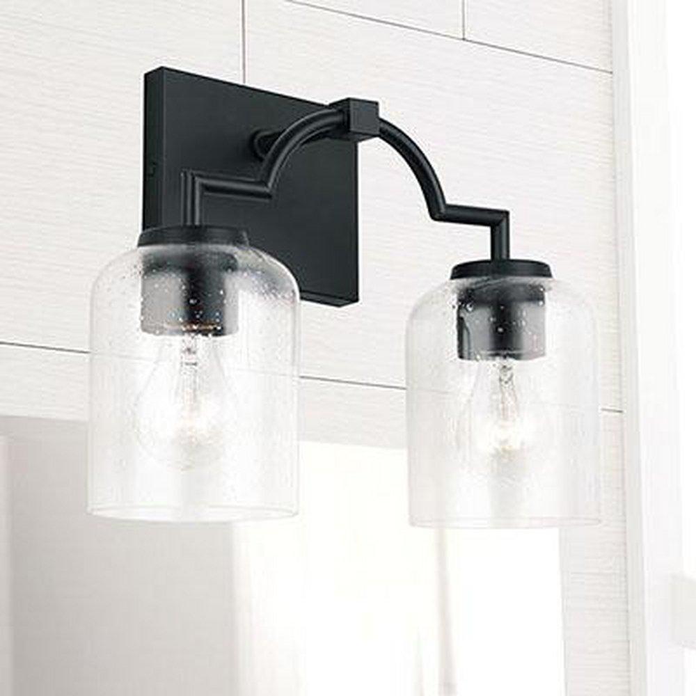 HomePlace by Capital Lighting Matte Black 100W 2-Light Medium E-26 Vanity Fixture 