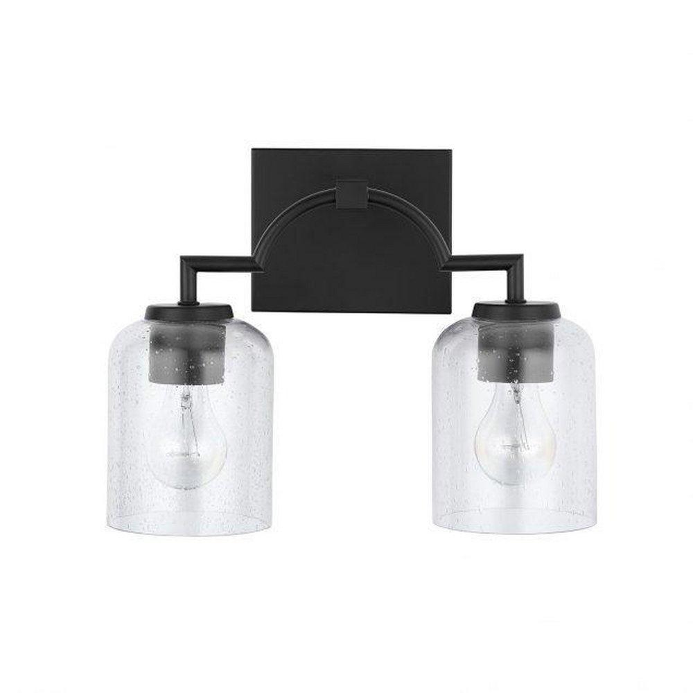 HomePlace by Capital Lighting Matte Black 100W 2-Light Medium E-26 Vanity Fixture 