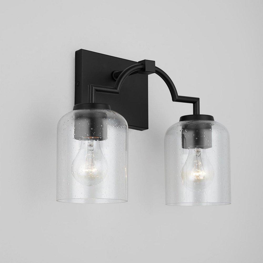 HomePlace by Capital Lighting Matte Black 100W 2-Light Medium E-26 Vanity Fixture 