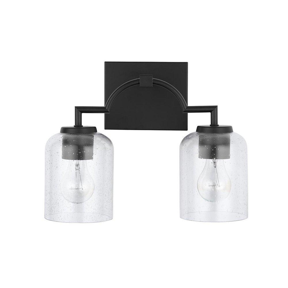 HomePlace by Capital Lighting Matte Black 100W 2-Light Medium E-26 Vanity Fixture 