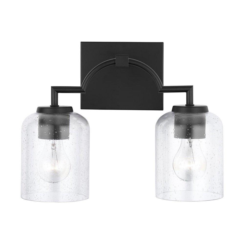HomePlace by Capital Lighting Matte Black 100W 2-Light Medium E-26 Vanity Fixture 