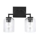 HomePlace by Capital Lighting Matte Black 100W 2-Light Medium E-26 Vanity Fixture 