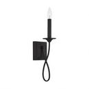 60W 1-Light Candelabra Incandescent Wall Sconce in Black Iron