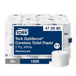 Advanced T7 2-Ply Coreless Toilet Paper in White, 1000 Sheets (Case of 36)