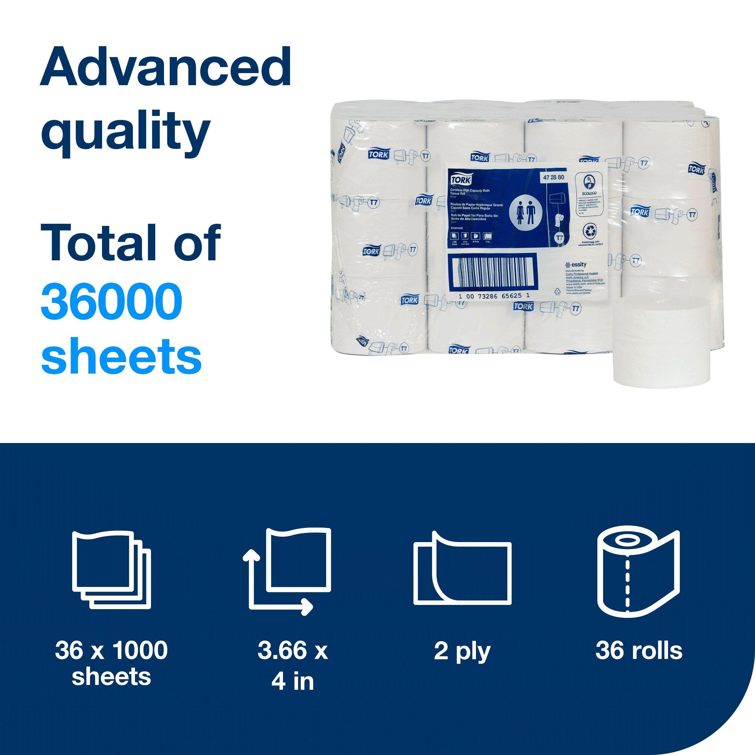 Tork White Coreless High Capacity Bath Tissue Roll 