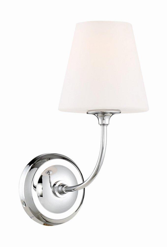 Crystorama Polished Chrome 100W 1-Light 13-1/4 in. Wall Sconce 