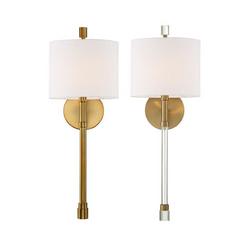 60W 1-Light 22 in. Wall Sconce in Vibrant Gold with White