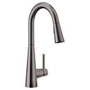 Single Handle Pull Down Touchless Kitchen Faucet with Voice Activation in Black/Stainless Steel