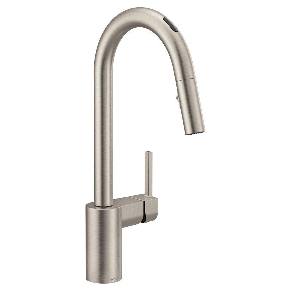 Moen Spot Resist™ Stainless Single Handle Pull Down Voice Activated Kitchen Faucet with Power Clean and Reflex Technology 