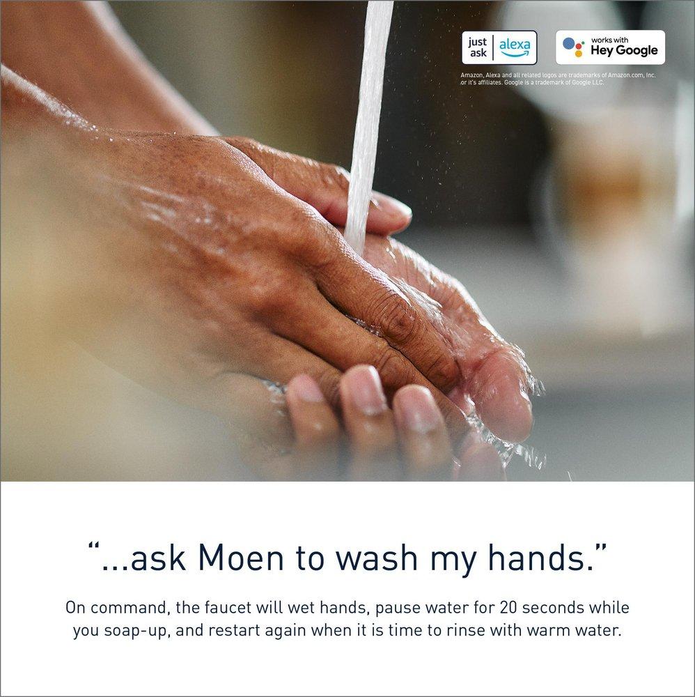 Moen Spot Resist™ Stainless Single Handle Pull Down Voice Activated Kitchen Faucet with Power Clean and Reflex Technology 