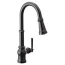 Single Handle Pull Down Touchless Kitchen Faucet with Voice Activation in Matte Black