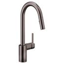 Moen Black/Stainless Steel Single Handle Pull Down Voice Activated Kitchen Faucet with Power Clean and Reflex Technology 